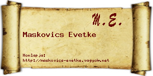 Maskovics Evetke névjegykártya